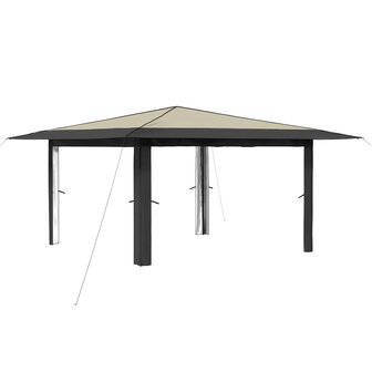 Paviljoen zonder Zijwand 4 x 4 m Cr&egrave;me en Antraciet 2