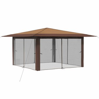 Paviljoen met 4 Zijwanden 4 x 4 m Beige en Bruin 3