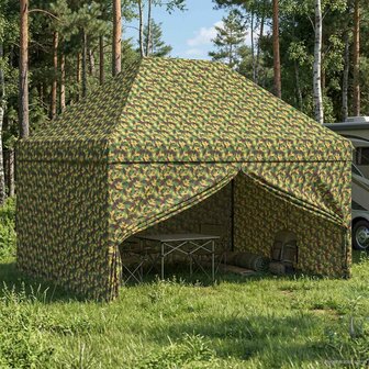 Tent met 4 Zijwanden 2,9 x 4,3 m Leger Camouflage 1