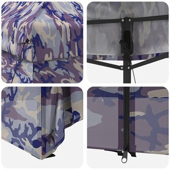 Pop-up Gazebo met 4 Zijwanden 2,9 x 2,9 m Blauw Camouflage 8