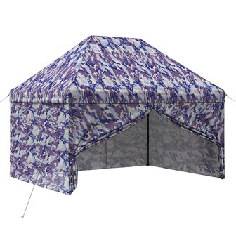 Pop-up Gazebo met 4 Zijwanden 2,95 x 4,1 m Blauw Camouflage 2