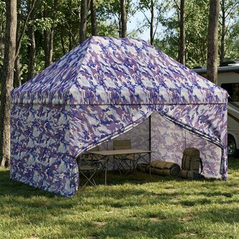 Pop-up Gazebo met 4 Zijwanden 2,9 x 4,3 m Blauw Camouflage 1