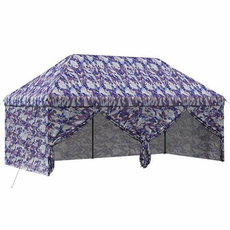 Pop-up Gazebo met 4 Zijwanden 3 x 6 m Blauw Camouflage 2