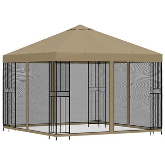 Tuin Gazebo met Zijwanden 3 x 3 m Beige Polyester en staal 3