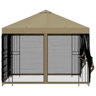 Tuin Gazebo met Zijwanden 3 x 3 m Beige Polyester en staal 6