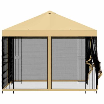 Tuin Gazebo met Zijwanden 3 x 3 m Cr&egrave;mekleurig 6