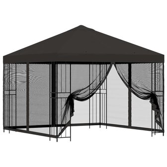 Tuin Gazebo met Zijwanden 3 x 3 m Antracietkleurig 2