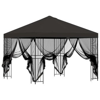 Tuin Gazebo met Zijwanden 3 x 3 m Antracietkleurig 4