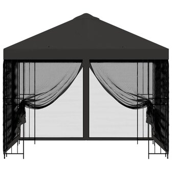 Tuin Gazebo met Zijwanden 3 x 3 m Antracietkleurig 5