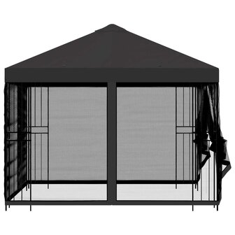 Tuin Gazebo met Zijwanden 3 x 3 m Antracietkleurig 6