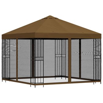 Tuin Gazebo met Zijwanden 3 x 3 m Taupe Polyester en staal 3