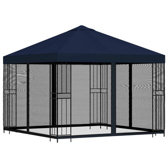 Tuin Gazebo met Zijwanden 3 x 3 m Blauw Polyester en staal 3
