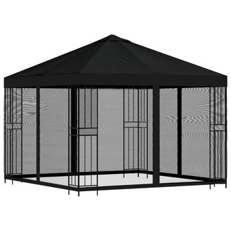 Tuin Gazebo met Zijwanden 3 x 3 m Zwart Polyester en staal 3