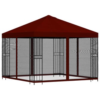Tuin Gazebo met Zijwanden 3 x 3 m Bordeauxrood 3