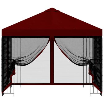 Tuin Gazebo met Zijwanden 3 x 3 m Bordeauxrood 5