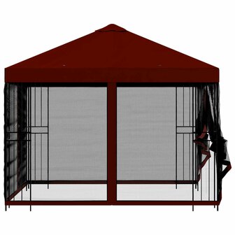 Tuin Gazebo met Zijwanden 3 x 3 m Bordeauxrood 6