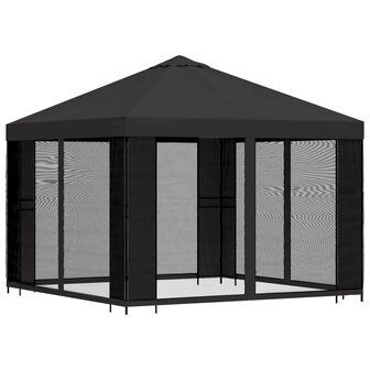 Tuin Gazebo met Zijwanden 3 x 3 m Antracietkleurig 3