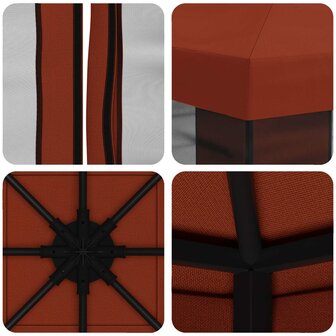 Tuin Gazebo met Zijwanden 3 x 3 m Terracotta Polyester en staal 7