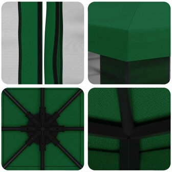 Tuin Gazebo met Zijwanden 3 x 3 m Groen Polyester en staal 7