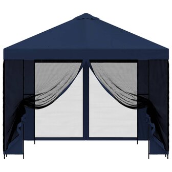 Tuin Gazebo met Zijwanden 3 x 3 m Blauw Polyester en staal 5
