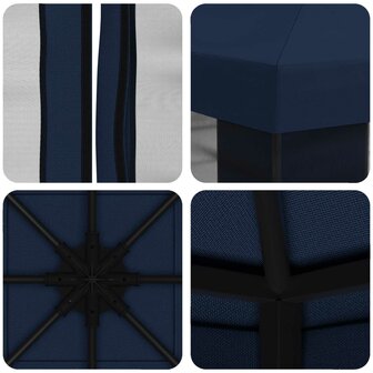 Tuin Gazebo met Zijwanden 3 x 3 m Blauw Polyester en staal 7