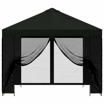 Tuin Gazebo met Zijwanden 3 x 3 m Zwart Polyester en staal 5