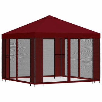 Tuin Gazebo met Zijwanden 3 x 3 m Bordeauxrood 3