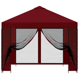 Tuin Gazebo met Zijwanden 3 x 3 m Bordeauxrood 5