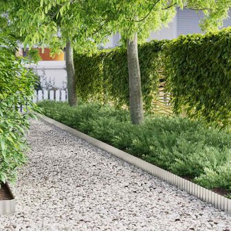 Grasrand 1000 x 15 x 0,03 cm Gegalvaniseerd staal zilver 1