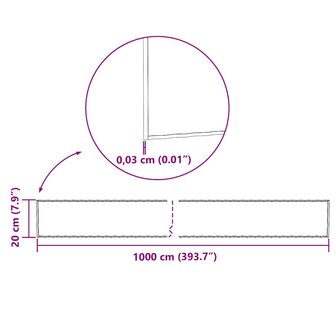 Grasrand 1000 x 20 x 0,03 cm Gegalvaniseerd staal zilver 9
