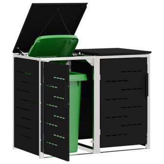 Containerombouw for 2 Bins 240L Roestvrij staal Zwart 3