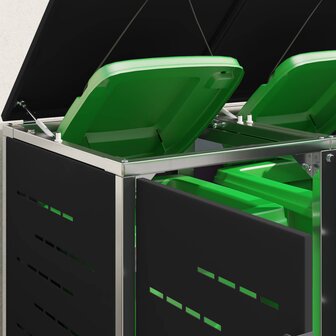 Containerombouw for 2 Bins 240L Roestvrij staal Zwart 5