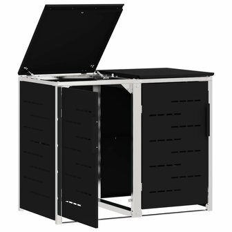 Containerombouw for 2 Bins 240L Roestvrij staal Zwart 6