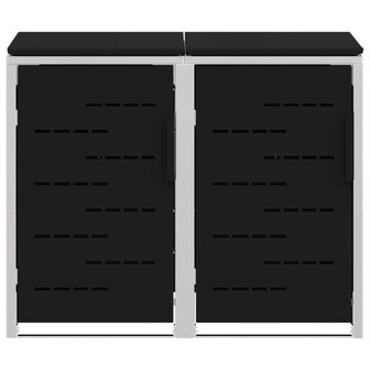 Containerombouw for 2 Bins 240L Roestvrij staal Zwart 7
