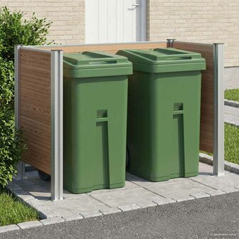 Afvalbak Schutting Bruin 161 x 85 x 115 cm Aluminium en WPC 1