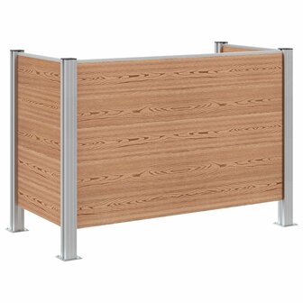 Afvalbak Schutting Bruin 161 x 85 x 115 cm Aluminium en WPC 2