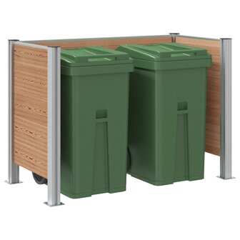 Afvalbak Schutting Bruin 161 x 85 x 115 cm Aluminium en WPC 3