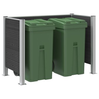 Afvalbak Schutting Grijs 161 x 85 x 115 cm Aluminium en WPC 3
