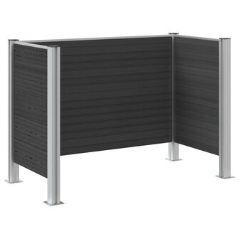 Afvalbak Schutting Grijs 161 x 85 x 115 cm Aluminium en WPC 6