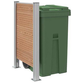 Afvalbak Schutting Bruin 85 x 12 x 115 cm Aluminium en WPC 3