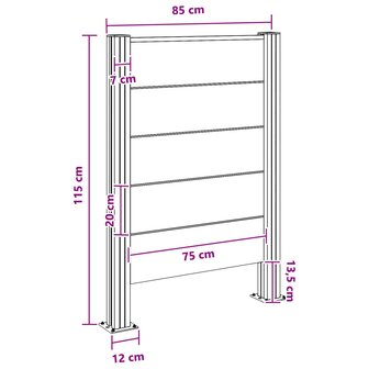 Afvalbak Schutting Bruin 85 x 12 x 115 cm Aluminium en WPC 8
