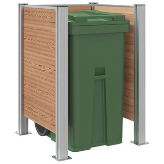 Afvalcontainer ombouw Bruin 85 x 85 x 115 cm Aluminium en WPC 3