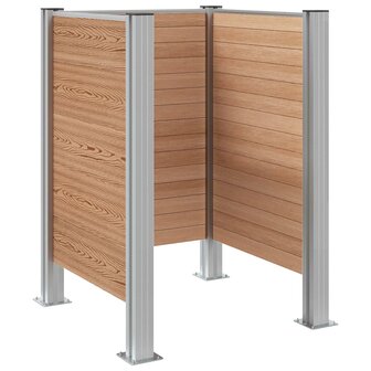 Afvalcontainer ombouw Bruin 85 x 85 x 115 cm Aluminium en WPC 6