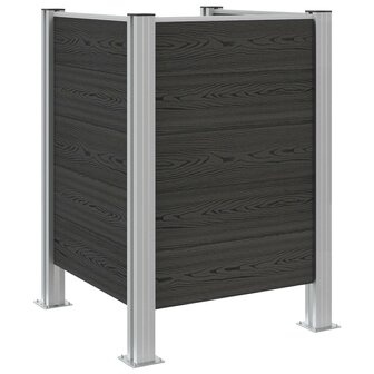 Afvalbak Schutting Grijs 85 x 85 x 115 cm Aluminium en WPC 2