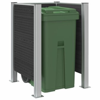 Afvalbak Schutting Grijs 85 x 85 x 115 cm Aluminium en WPC 3