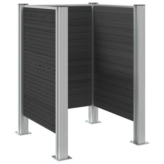 Afvalbak Schutting Grijs 85 x 85 x 115 cm Aluminium en WPC 6