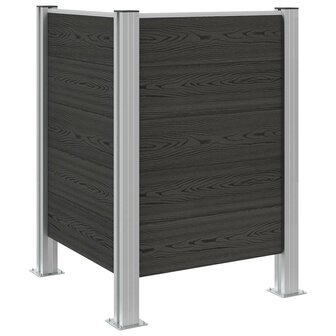 Afvalbak Schutting Grijs 85 x 85 x 115 cm Aluminium en WPC 2