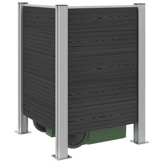 Afvalbak Schutting Grijs 85 x 85 x 115 cm Aluminium en WPC 3