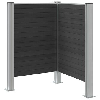 Afvalbak Schutting Grijs 85 x 85 x 115 cm Aluminium en WPC 5