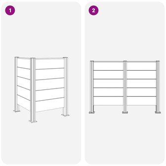 Afvalbak Schutting Grijs 85 x 85 x 115 cm Aluminium en WPC 8
